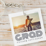 Graduate 20XX Retro Cool Simple Grad Year Key Ring<br><div class="desc">This simple and modern design is composed of serif typography.  "GRAD" on a block of colour.</div>