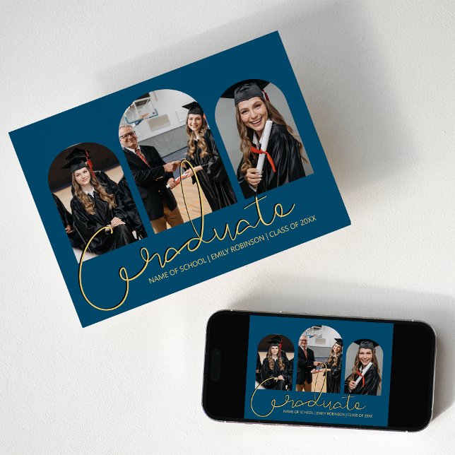 Graduate | 3 Arched Photo Collage Announcement (Creator Uploaded)
