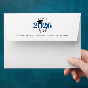 Graduate 3 Photo Collage Blue Graduation Envelope