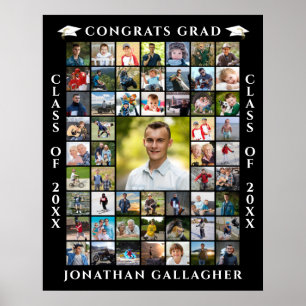 Graduate 55 Photo Collage Congrats Grad Poster