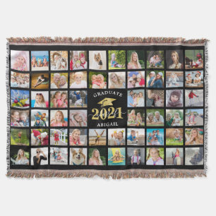 Graduate 57 Photo Collage Personalised Throw Blanket