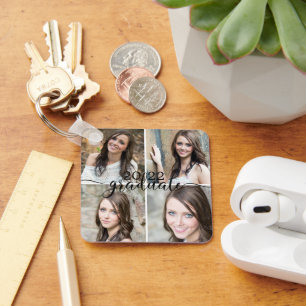 GRADUATE 5 Photo Class Year Script Key Ring