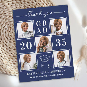 Graduate 5 Photo Personalised Graduation Thank You Postcard