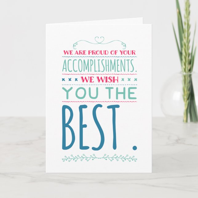 Graduate Accomplishments Congratulations Card (Front)