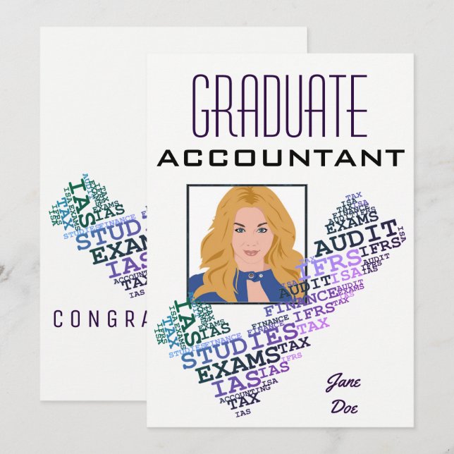 "Graduate Accountant" Invitation (Front/Back)