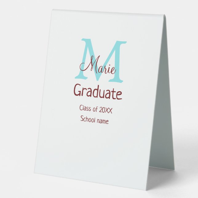 Graduate add name monogram green pink simple minim (Front)