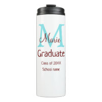 Graduate add name monogram green pink simple minim