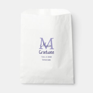 Graduate add name monogram purple simple minimal m favour bags