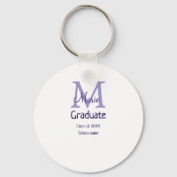 Graduate add name monogram purple simple minimal m