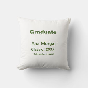 Graduate add name school name class of 20XX simple Cushion