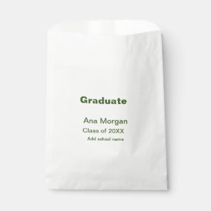 Graduate add name school name class of 20XX simple Favour Bags