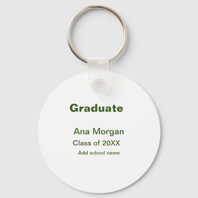 Graduate add name school name class of 20XX simple Key Ring (Front)
