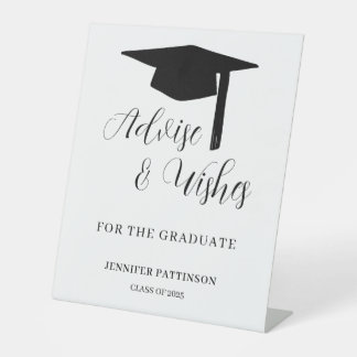 Graduate Advise & Wishes Graduation  Pedestal Sign
