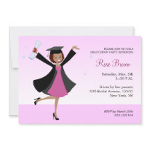 Graduate African American Girl Party Invitation