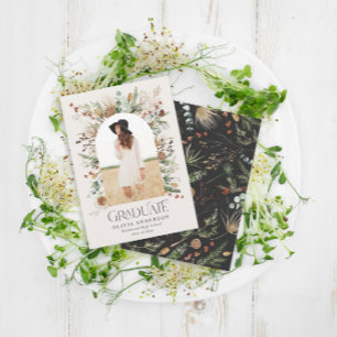 Graduate arch 1 photo black white botanical modern announcement