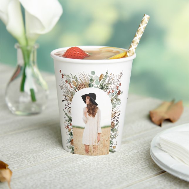 Graduate arch 1 photo terracotta botanical modern  paper cups (Insitu)