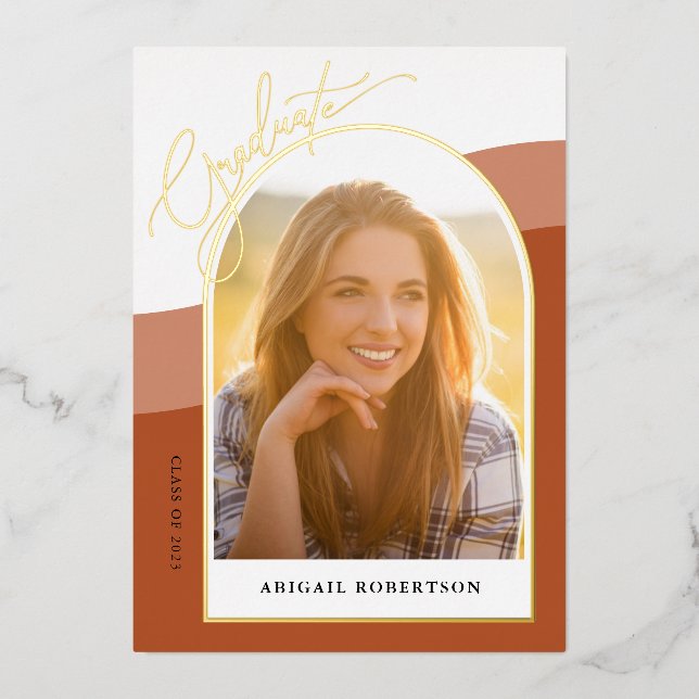 Graduate Arch Photos Terracotta Graduation Gold (Front)