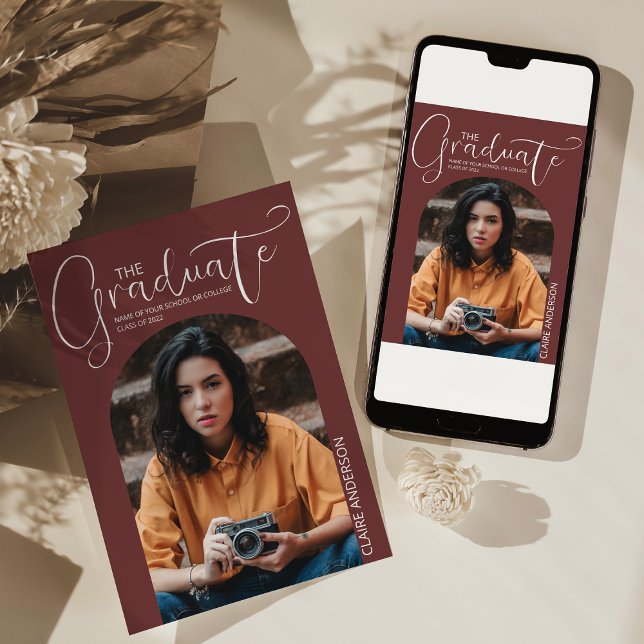 Graduate Arched Photo Graduation Invitation (Creator Uploaded)