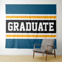 GRADUATE Athletic Teal Blue Black Orange Stripes