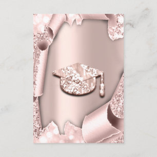 Graduate Bachelorette  GIRL Rose Pink 3D Invitation