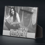 GRADUATE Banner Gift of Graduation Photo Plaque<br><div class="desc">Add your favourite photo to this photo plaque with built in easel. Can be used with Horizontal or Vertical photos. Keep, delete or move the GRADUATE cut out banner. Add your name and Class of on the top or delete those lines. Upload your photo, personalise with your information, change the...</div>