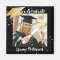 Graduate Black Gold Cap Brush Script Photo Stars