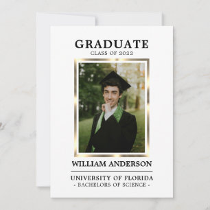 Graduate Black Gold Frame Class of Year   PHOTO An Announcement