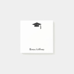Graduate Black Grad Cap Add Name 3 x 3 Post-it Notes