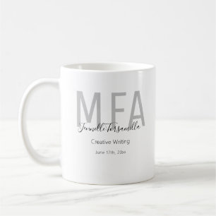 Graduate Black Grey Date Name Degree MFA Coffee Mug