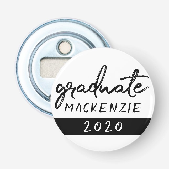 Graduate Black Script | Classic Keepsake with Year Bottle Opener (Front)