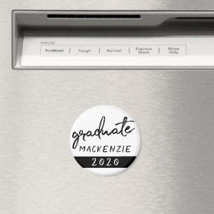 Graduate Black Script Classic Keepsake with Year Magnet