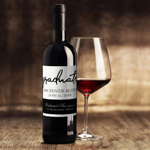 Graduate Black Script   Classic Keepsake with Year Wine Label