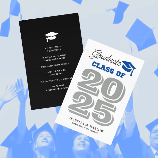 Graduate Blue and Grey Graduation Announcement (Creator Uploaded)