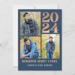 Graduate Blue Class of 2024 Printable Invitation