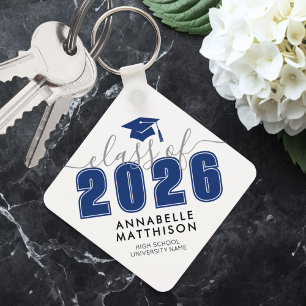 Graduate Blue Graduation Key Ring