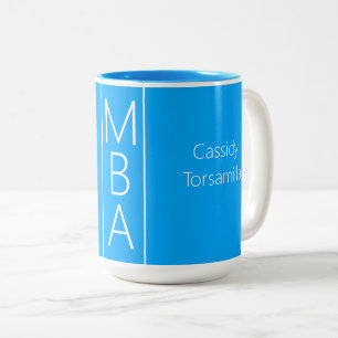 Graduate Blue Name MBA Two-Tone Coffee Mug