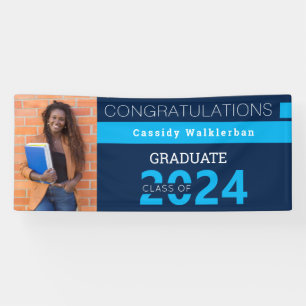 Graduate Blue Photo Graduation Banner