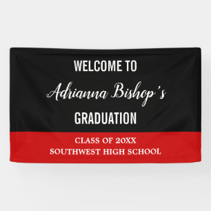 Graduate Bold Script Black Red Welcome Banner