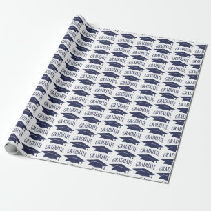 Graduate Cap Blue Wrapping Paper