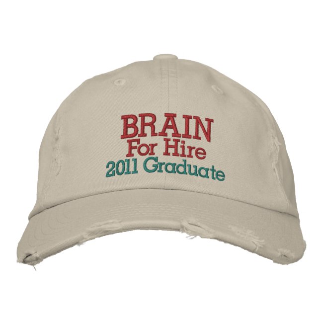 Graduate Cap - Brain for Hire ! (Front)