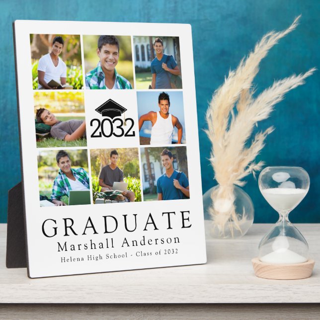 Graduate Cap Tassel Photo Collage Keepsake Plaque (Side)