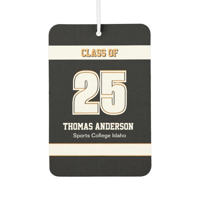 Graduate car Freshener, Grad, sports, Black, Boys Car Air Freshener (Front)