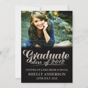 Graduate Class of 2012 Modern Black Invite