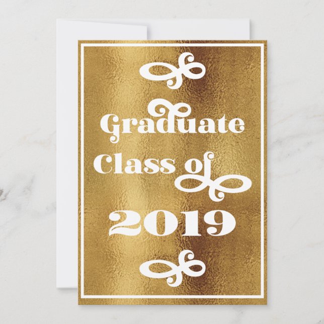 Graduate Class of 2019 Retro Grad Party Invitation (Front)
