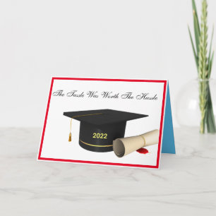 Graduate Class of 2022 Cap and Tassel Red Card