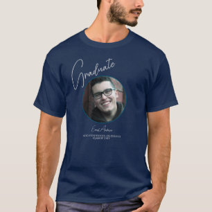 Graduate Class of 2024 Blue Photo Graduation Men's T-Shirt