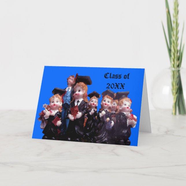 Graduate Class of 20XX Porcelain Figurines Photo Card (Front)