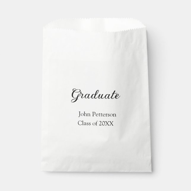 Graduate class of 20XX simple minimal graduation m Favour Bags (Front)