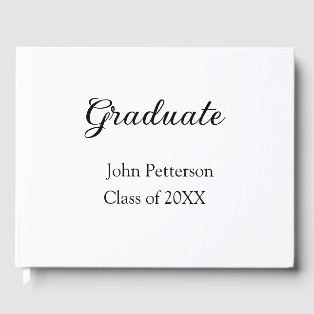 Graduate class of 20XX simple minimal graduation m Guest Book (Front)