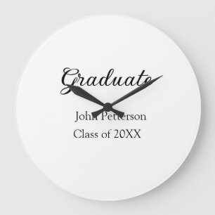 Graduate class of 20XX simple minimal graduation m Large Clock